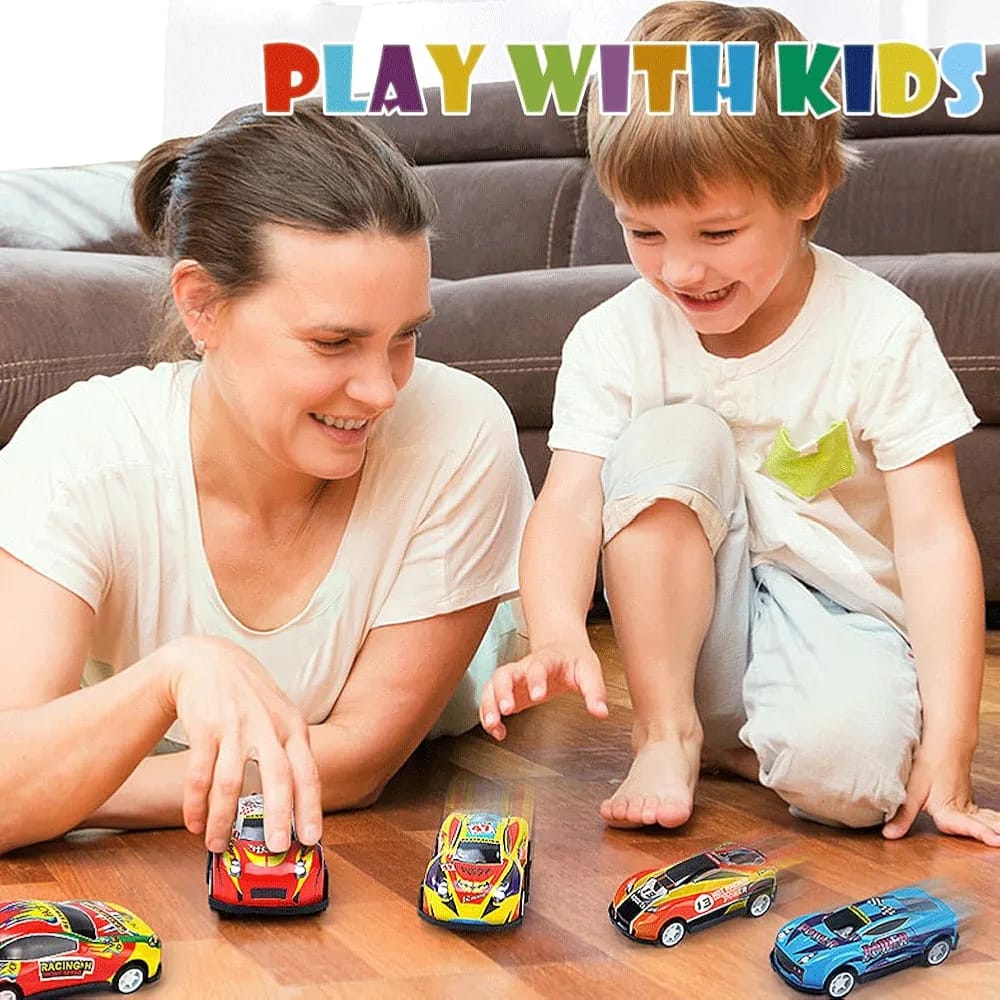 Dinosaur Colorful Pack of 12 Pull-Back Alloy Cars | Graphitti Cars for Boys