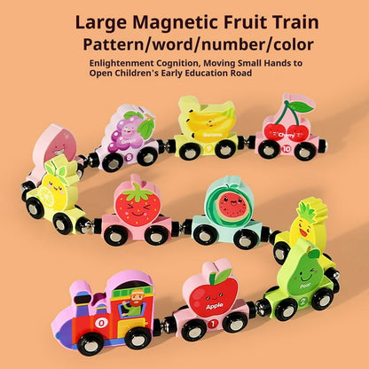 Large Wooden Magnetic Fruit Train | Educational Toy