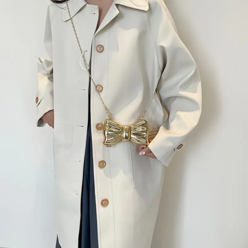 Acrylic Bow Cross Body Clutch Bag