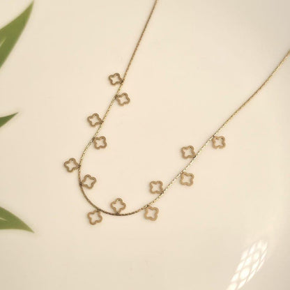 Stainless Steel Gold Toned Charm Necklace