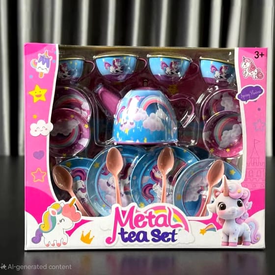 Metal Body Unicorn Tea Set