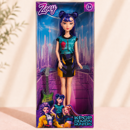 K-Pop Zoey Bendable Big Size Figure Doll with Guitar | 11 Inches