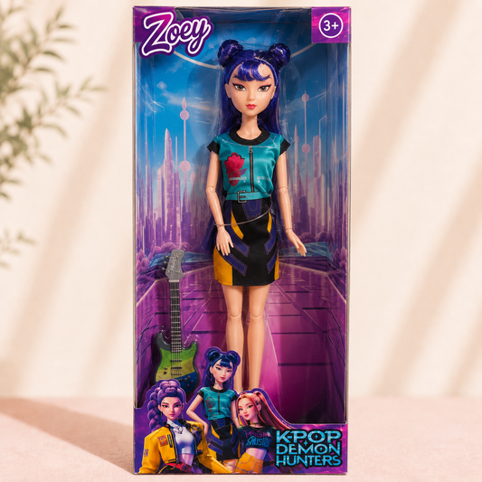 K-Pop Zoey Bendable Big Size Figure Doll with Guitar | 11 Inches