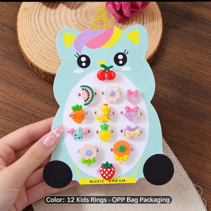 Unicorn Kids Rings | Pack of 12