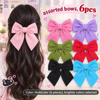Pack Of 6 Kids Hair Bows