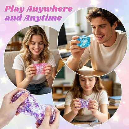 Nice Ice Cube Glitter Squeeze Squishy Balls