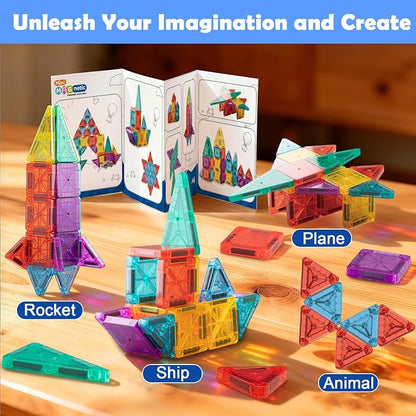 26 Pcs Portable Magnetic Tiles Blocks With Storage Box
