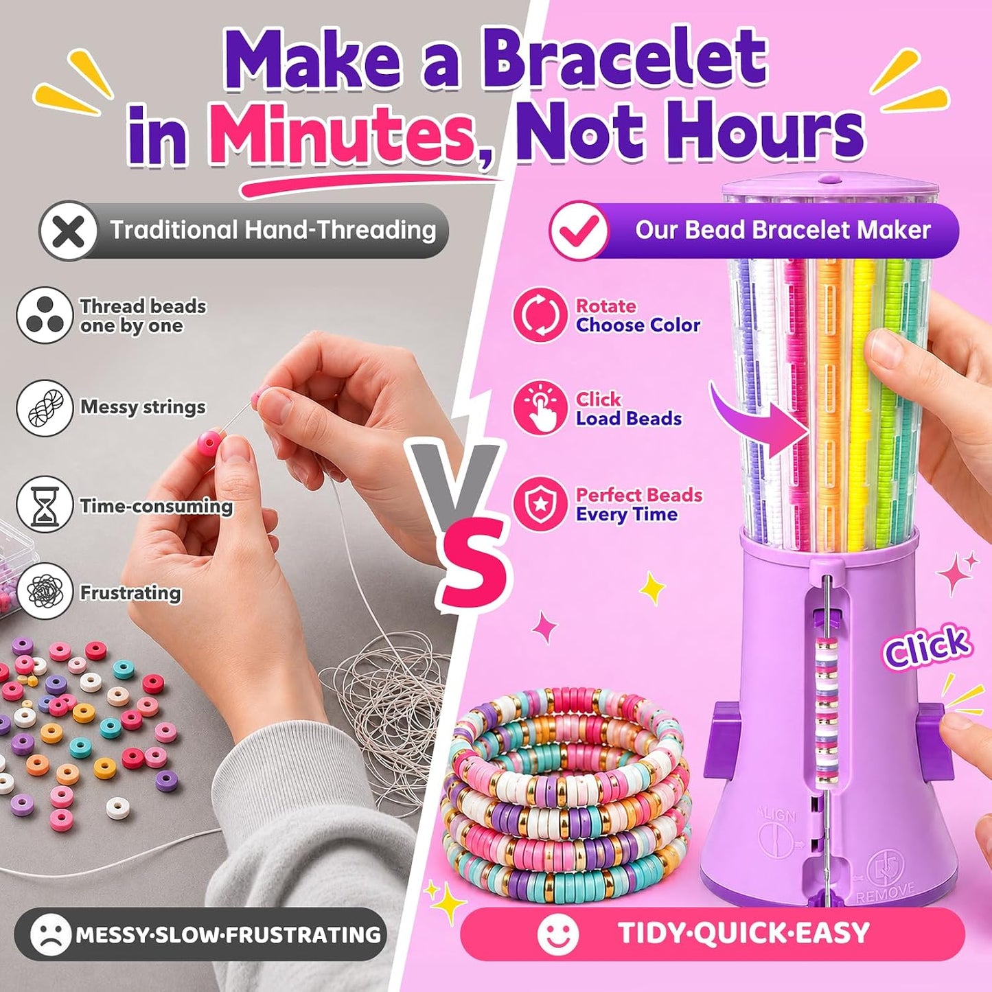 DIY Beads Bracelet maker Machine with 2000+ Beads