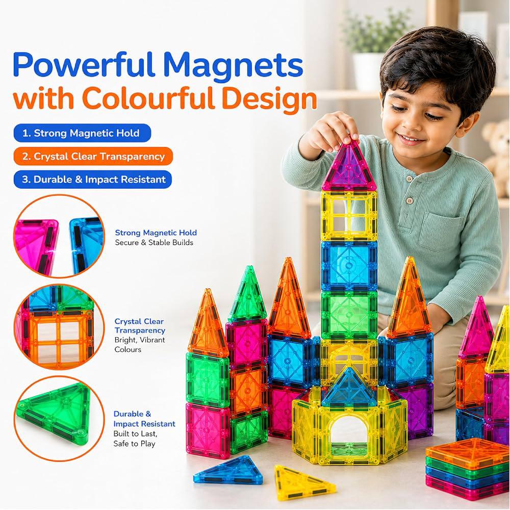 30 Pcs Magnetic Tiles Blocks For Kids
