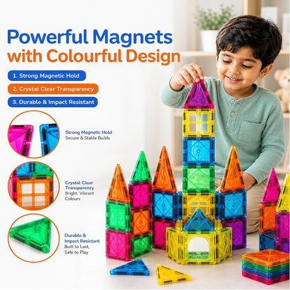 30 Pcs Magnetic Tiles Blocks For Kids