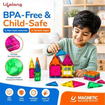 30 Pcs Magnetic Tiles Blocks For Kids