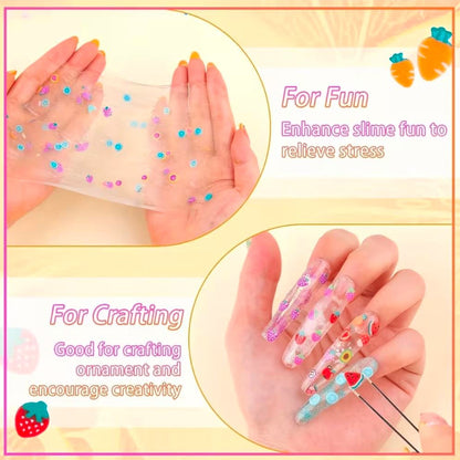Fruits and Stars Bedazzling and Decorative Charms Kit For Slimes and Nail Art