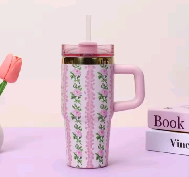 Viral Mini Floral Tumblers With Straw and Box
