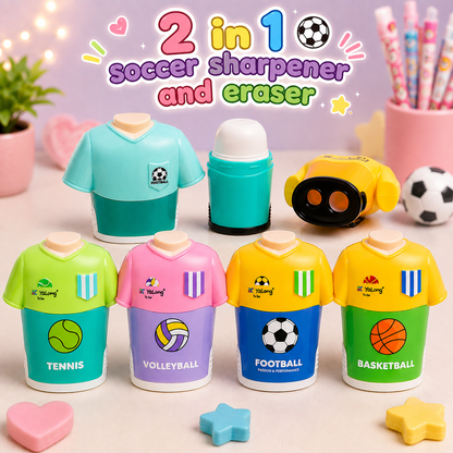 2 in 1 Soccer Sharpener and Eraser