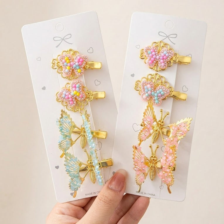 Dancing Butterfly Wings Hair Clips Pack Of 4