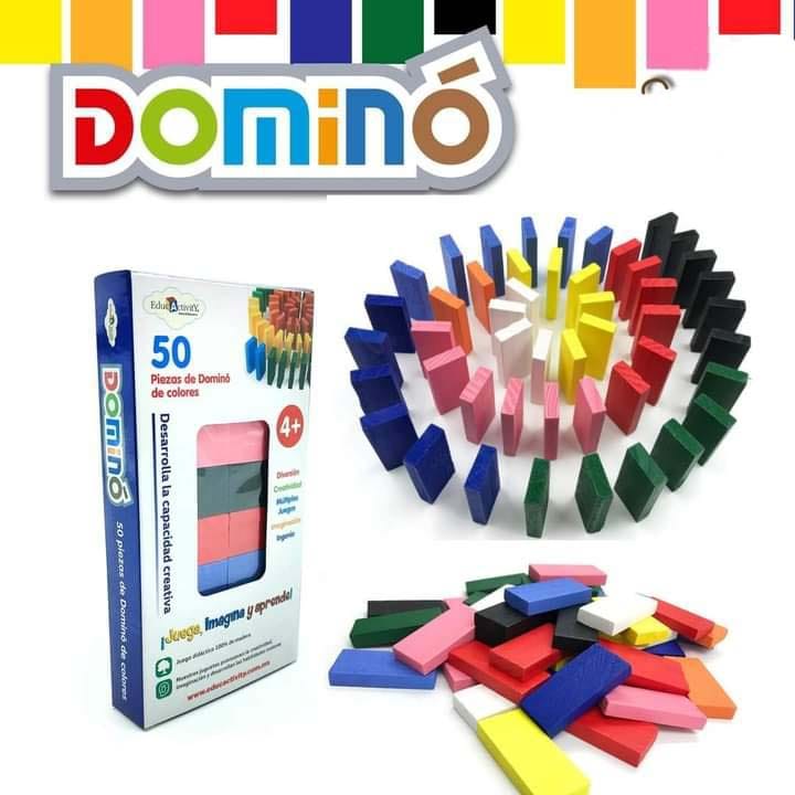 50 Pcs Wooden Domino Blocks | Learning & Stacking Toy for Kids