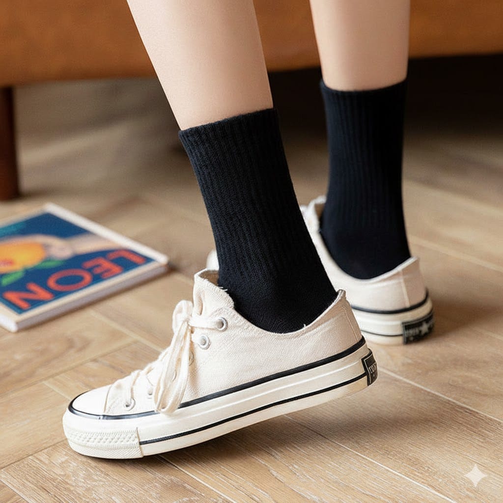 Kids Plain Black Socks For Daily Use | School Wear | 5 to 14 Years