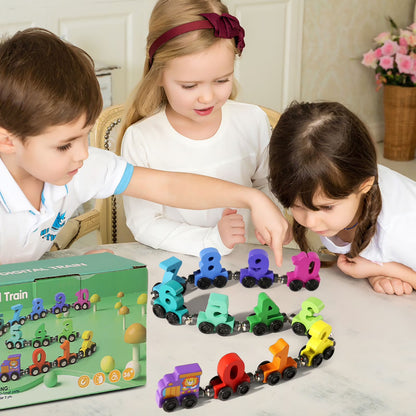 Wooden Magnetic Educational Number Train Toy