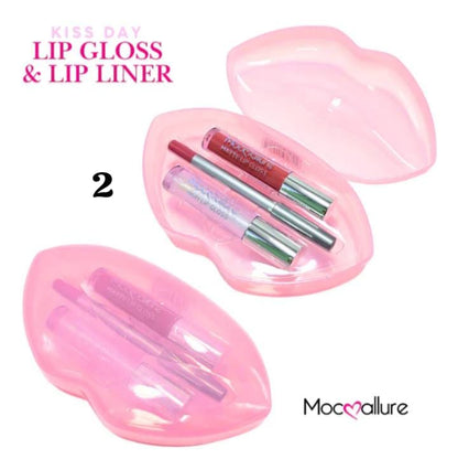 Mocallure Lip Glosses & Lip Liner Lips Set
