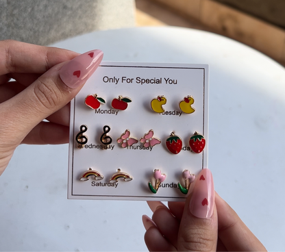 Pack Of Seven Trendy Cute Studs Earings