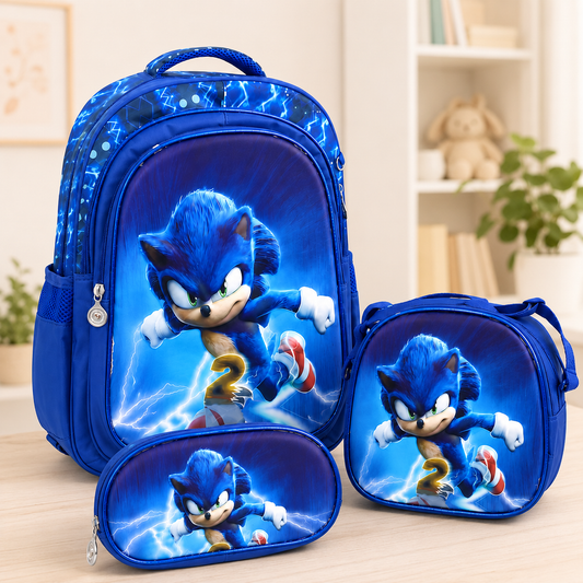 Sonic 3 Pc School Bag