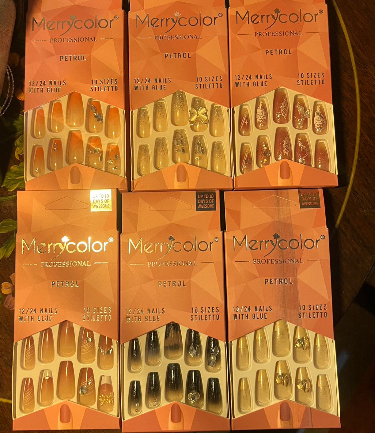 Merry Color Nails With Glue Stickers