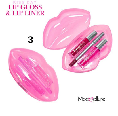 Mocallure Lip Glosses & Lip Liner Lips Set