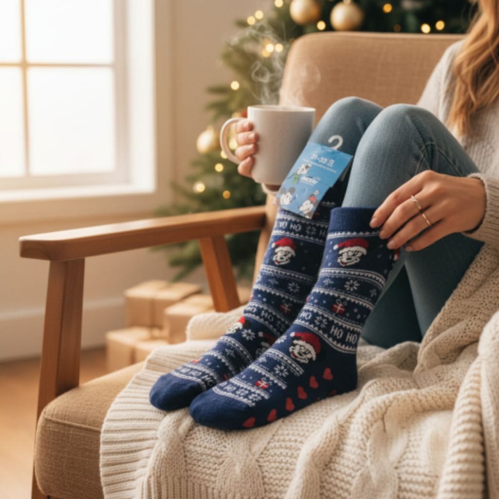 Disney Woolen Mickey Mouse Kids Anti Slip Grip Socks