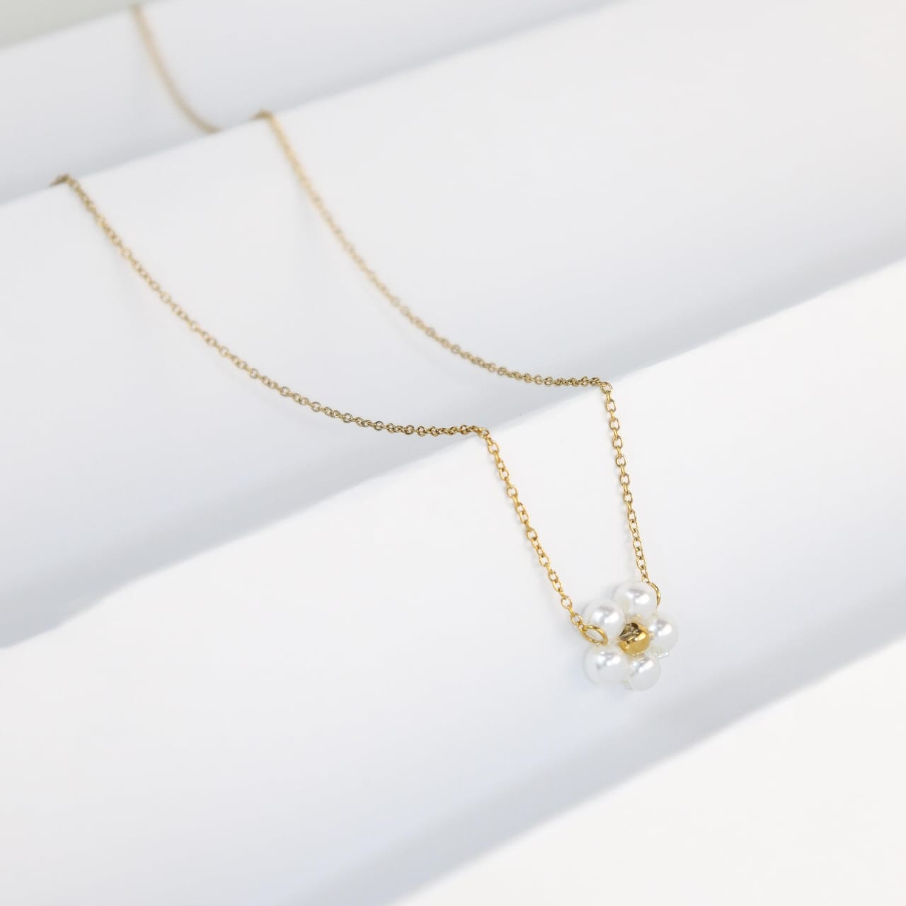 Pearl Flower Stainless Steel Necklace