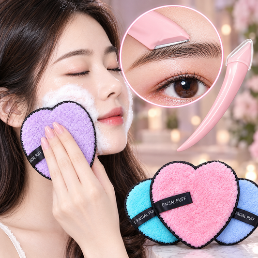 2-in-1 Heart Skin Cleansing Exfoliator & Eyebrow Razor