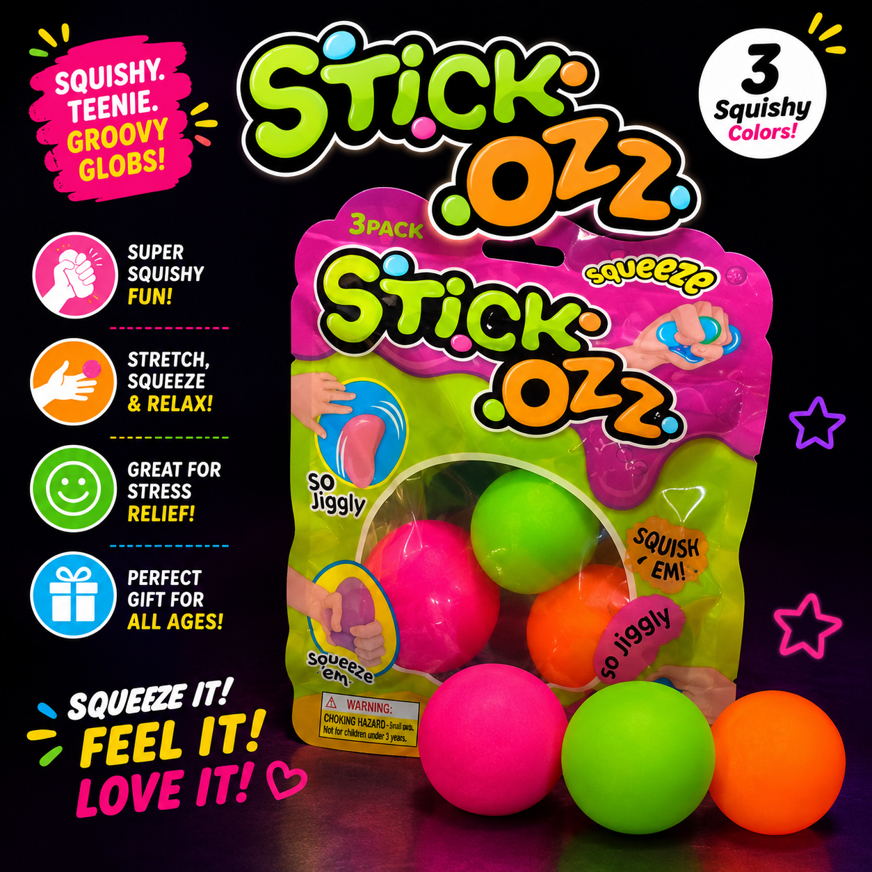 Stick Ozz Squeeze Balls Fidget Toy
