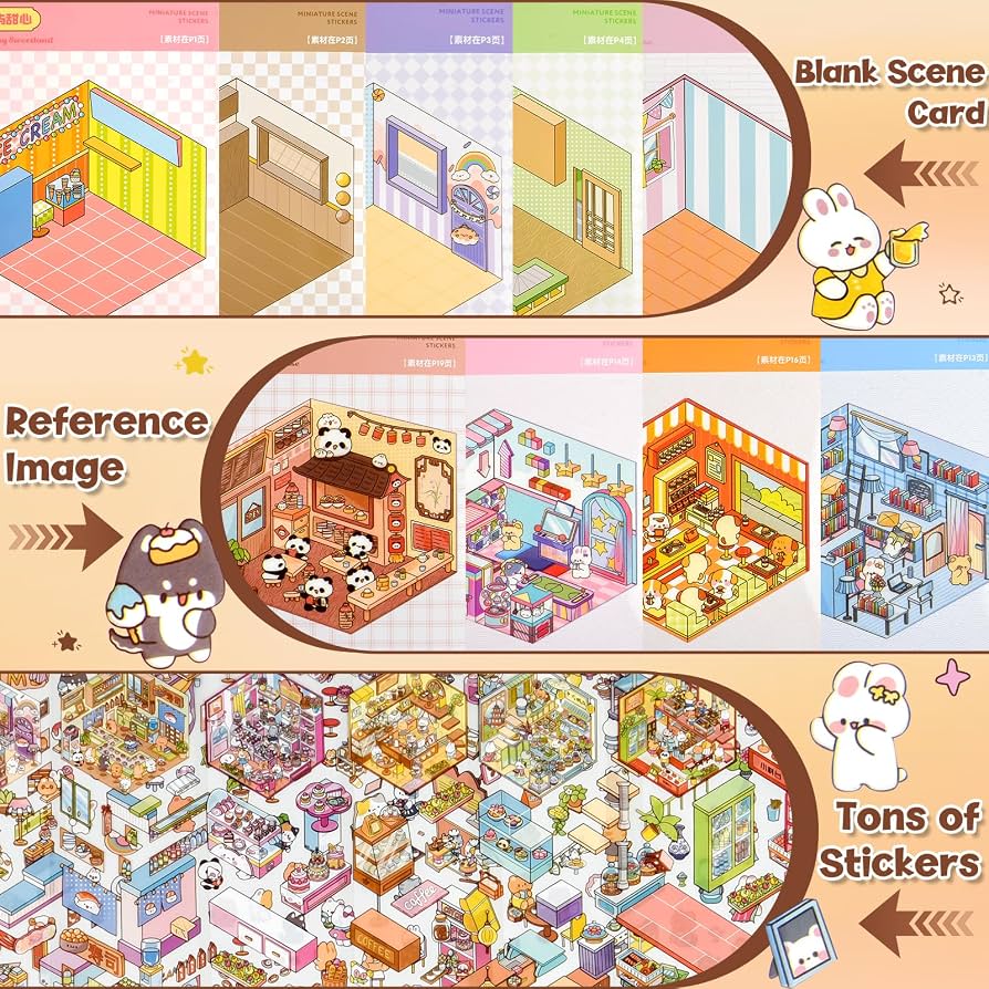 Sanrio 3D Material Scene Sticker Book with Tweezer