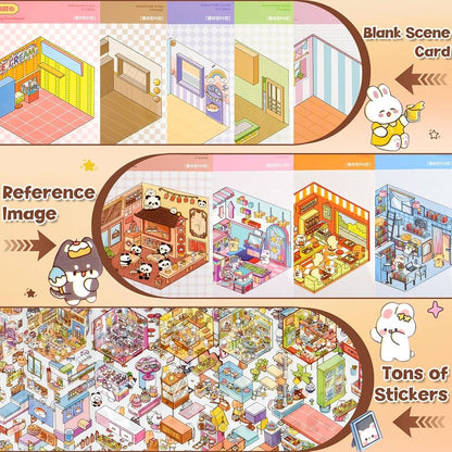 Sanrio 3D Material Scene Sticker Book with Tweezer