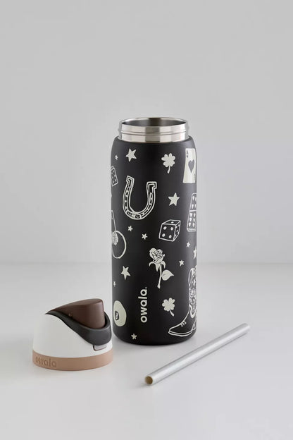 Black Cards Stainless Steel Water Bottle