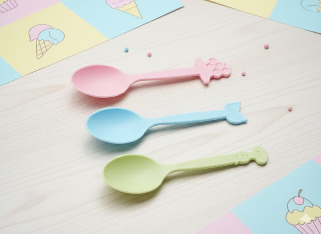 Pack of 20 Cute Lunch Box Forks & Spoons With Organizer
