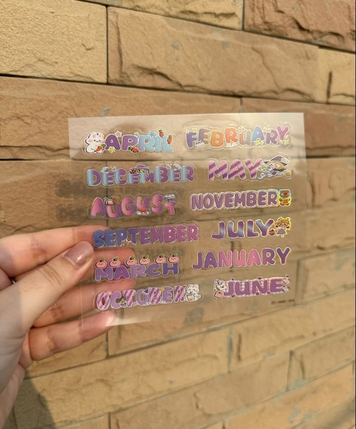 Journaling Months Stickers With Two Tools | 4 PCs Of Sheets