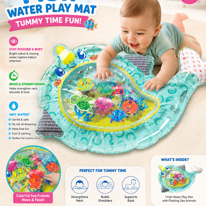 Fish Tummy Time Water Play Mat | Splash Pad