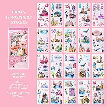 Vintage Journaling Sticker Book 20 Sheets