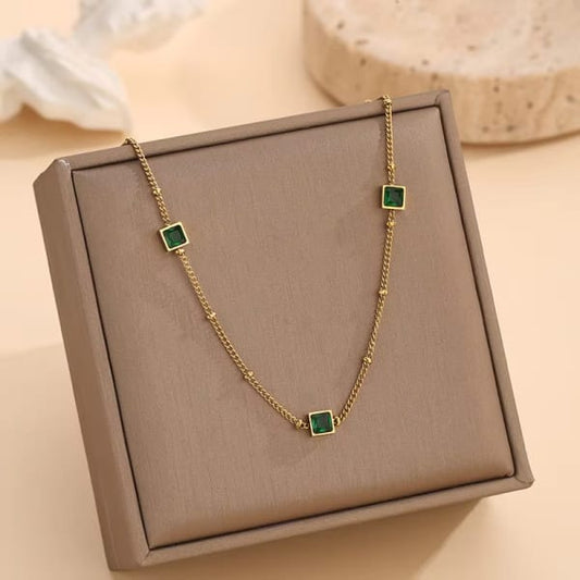 Emerald Green Stone Necklace