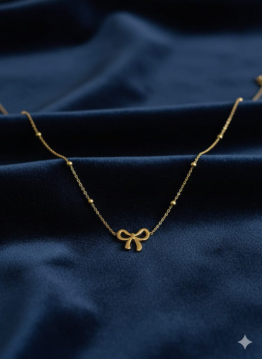 Stainless Steel Bow Coquette Necklace
