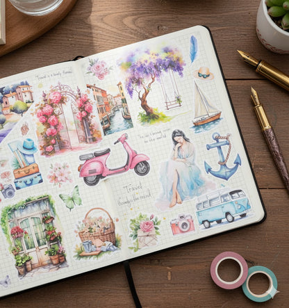 Vintage Journaling Sticker Book 20 Sheets