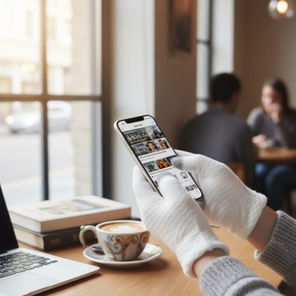 Kids And Adults Warm Woolen Screen Touch Gloves