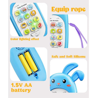 Kids Bunny Mobile Phone Toy With Music and Teether