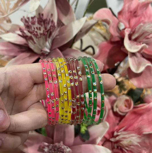 Four Color Kashmiri Raindrop Multi Bangles Set