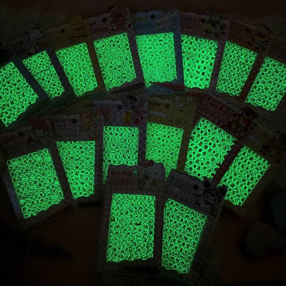 Sanrio Glow-in-the-Dark Nail Stickers (86 pcs) + Tweezer
