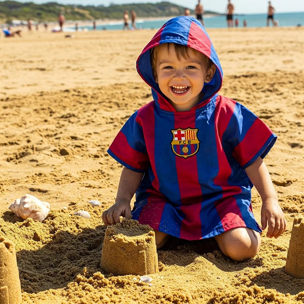 Kids FCBARCELONA Ponchu Bath Robe | Towel Material