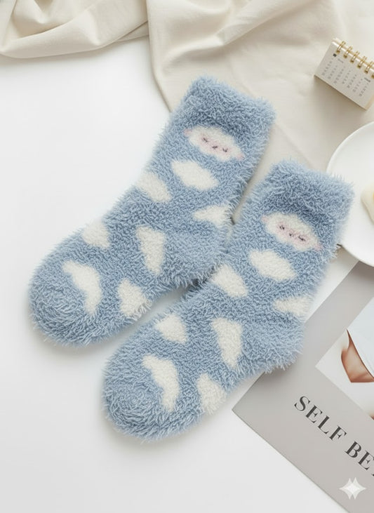 Cloudy Cozy Velvet Fur Socks |Age 6–14