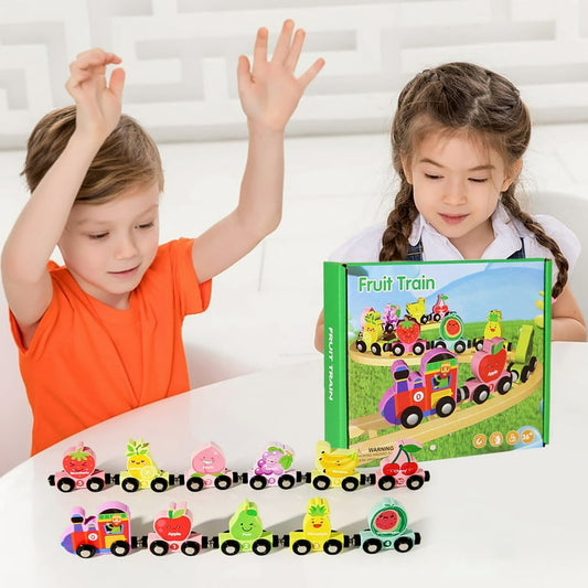 Large Wooden Magnetic Fruit Train | Educational Toy