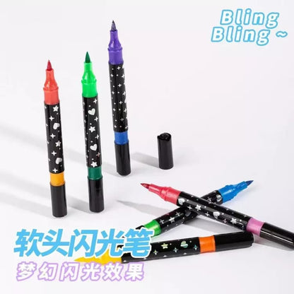 Dual Tip 24 Colour Glitter Marker