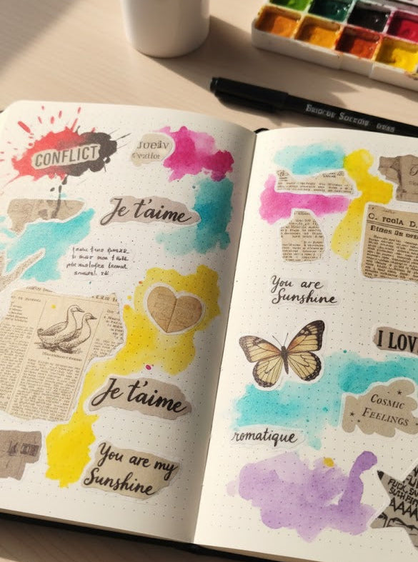 News Paper Style Journaling Stickers | 6 Pcs Sheets